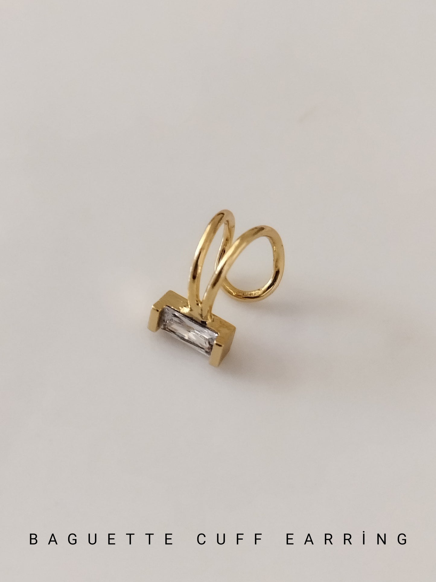 Gold Kıkırdak Küpe 4'lü Kombin Set (Baget)
