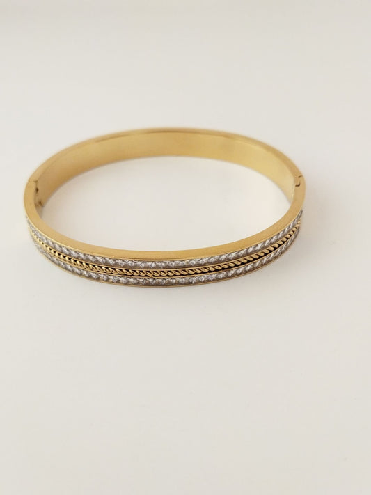 ÇELİK GOLD BURMA DETAYLI BİLEKLİK