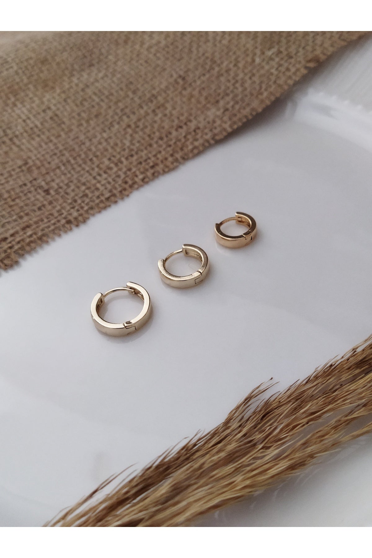 GOLD HALKA KÜPE SETİ