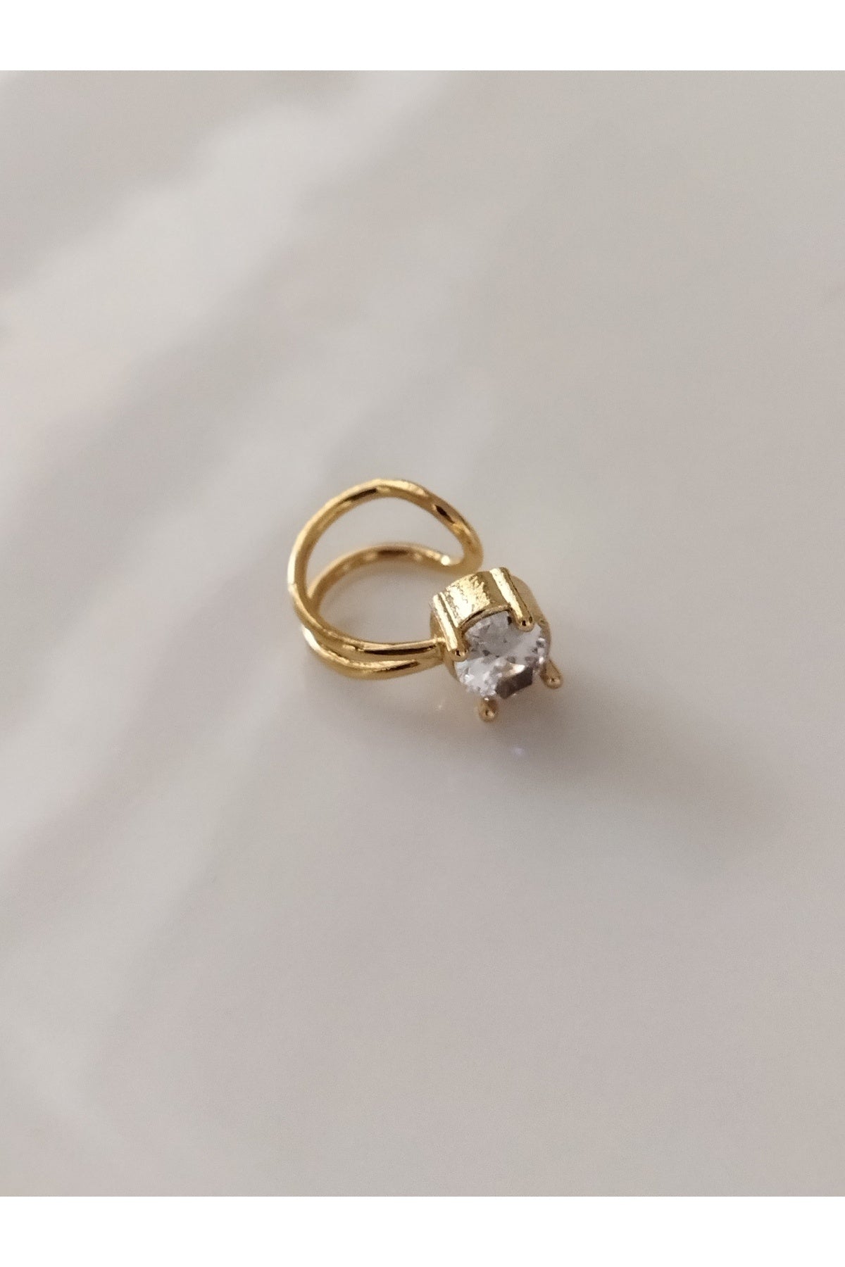 Kıkırdak Küpe Oval Taşlı Şık Helix Küpe