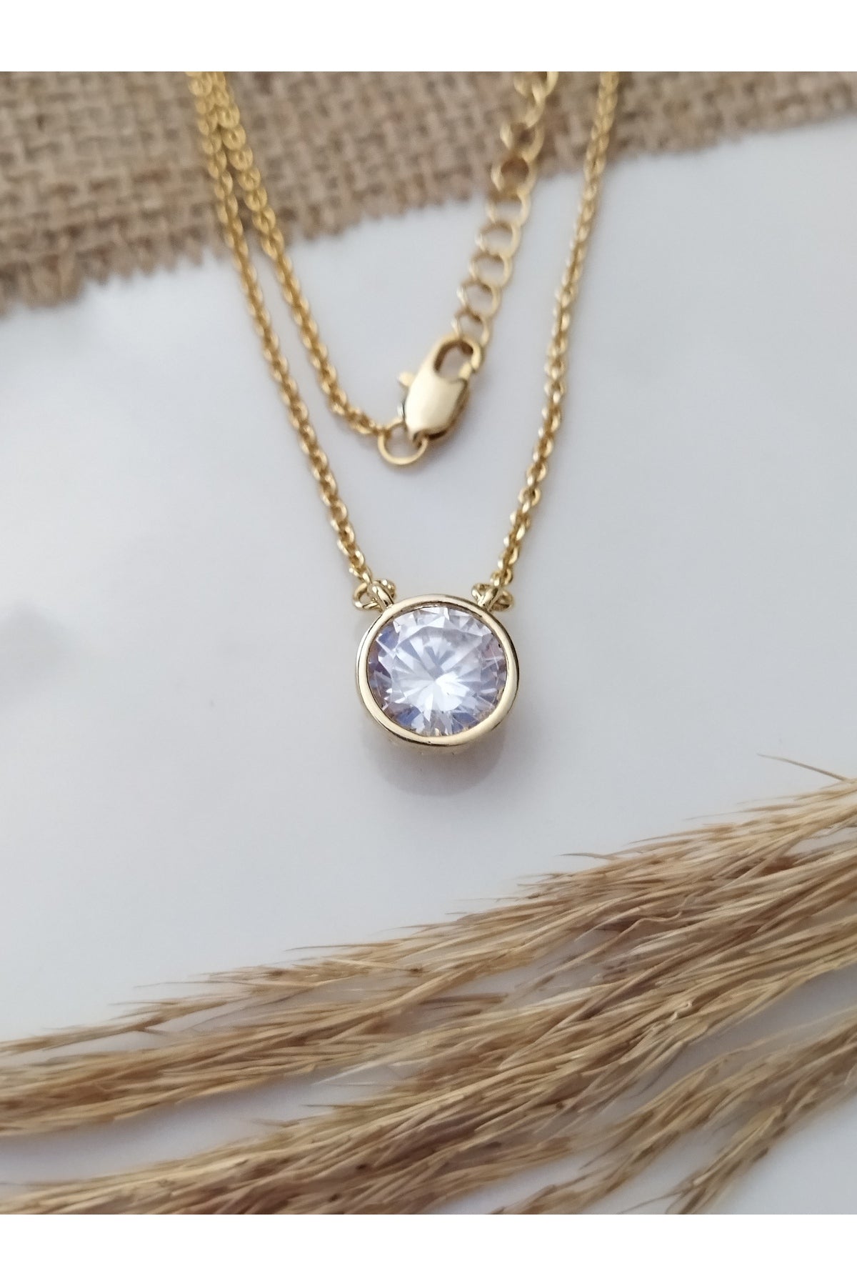 TEK TAŞ KADIN CHOKER KOLYE