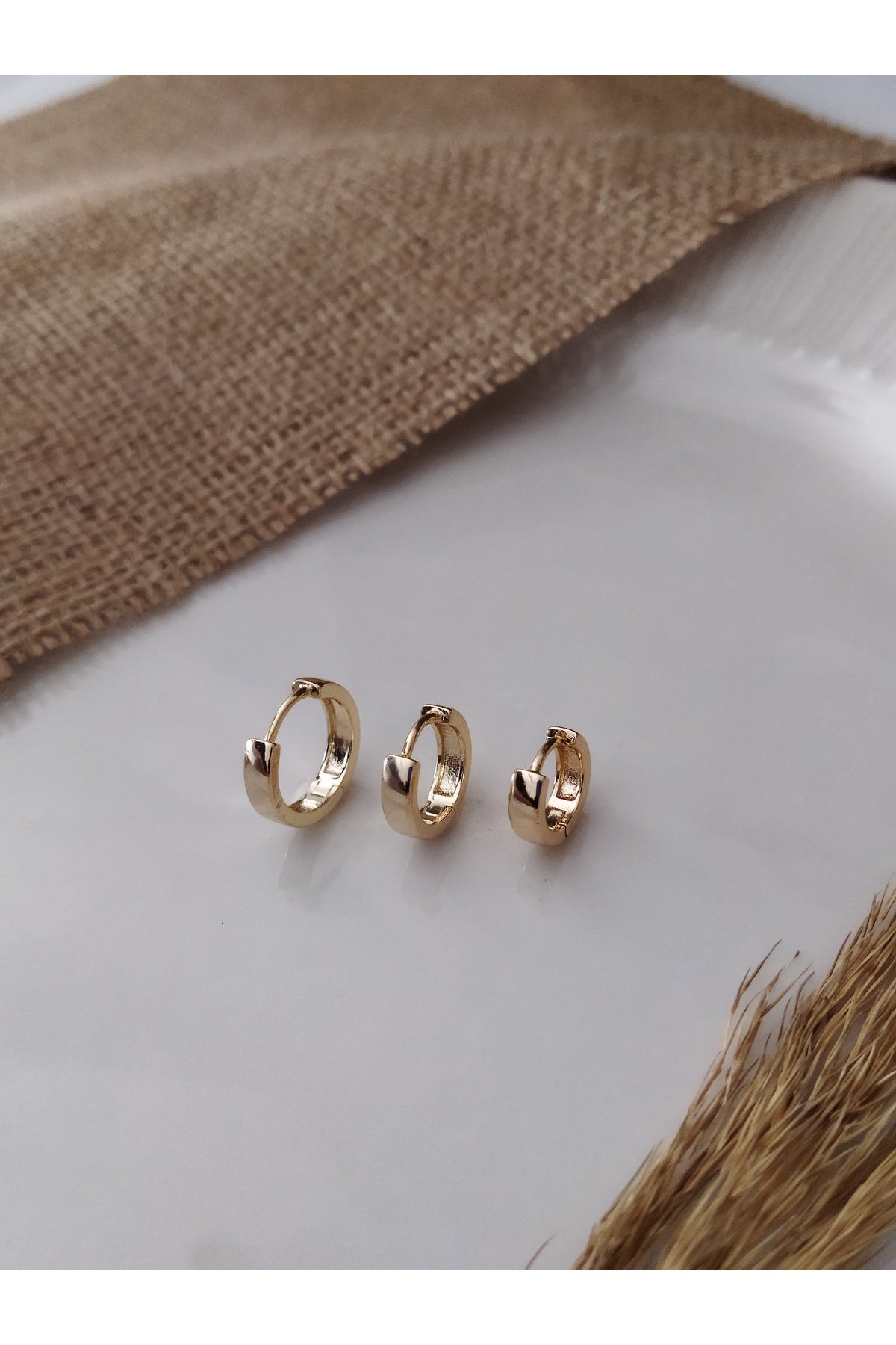 GOLD HALKA KÜPE SETİ