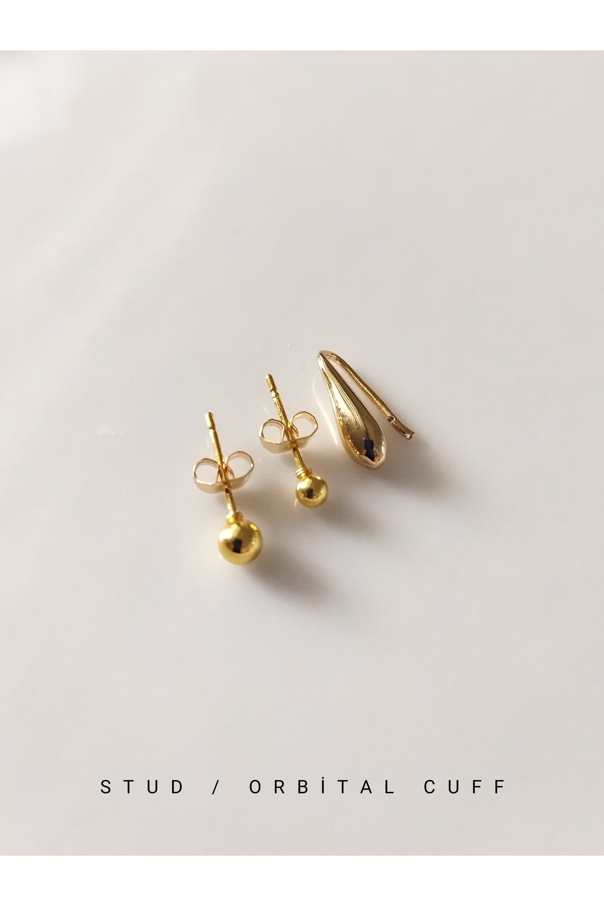 Kıkırdak Küpe 4'lü Kombin Set - Orbital Tasarım - Top Stud - Baget