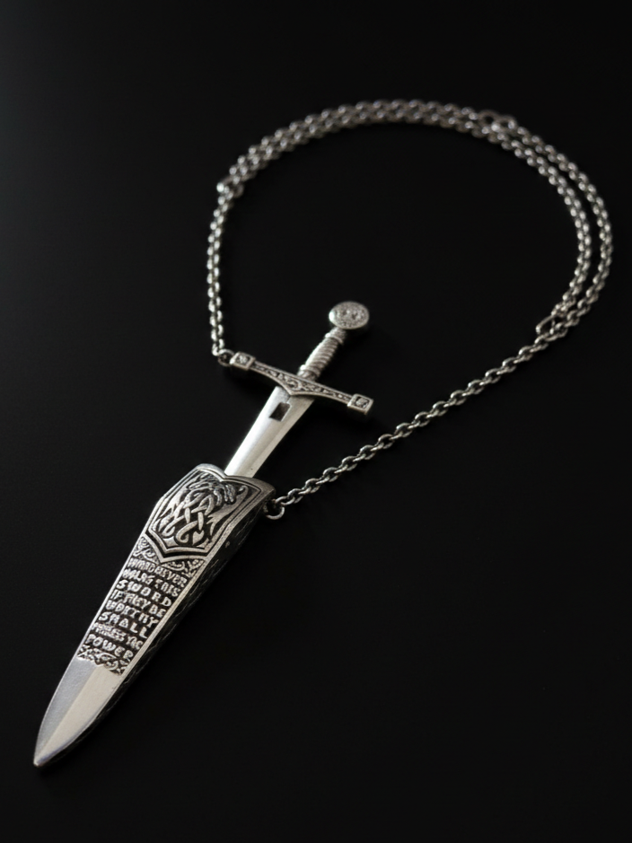 Personalized Excalibur Sword Necklace