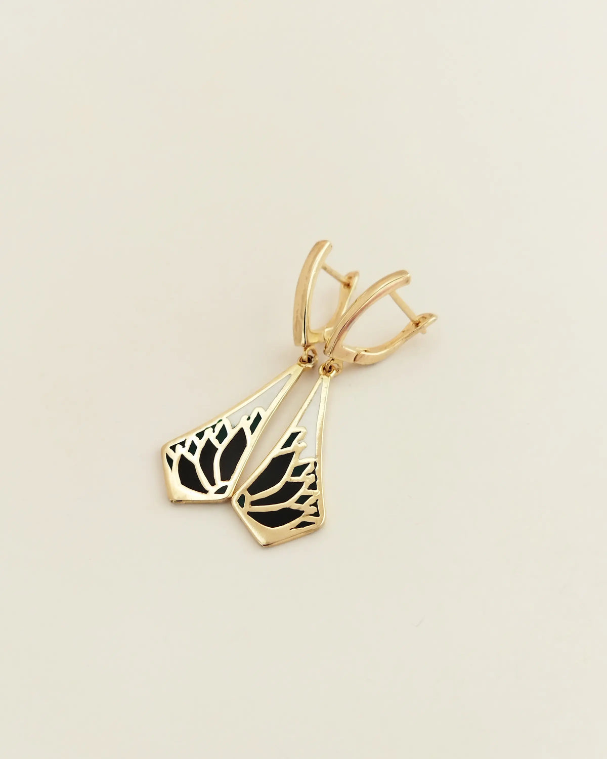 Madame Perle – Padma | Enamelled Lotus Earrings