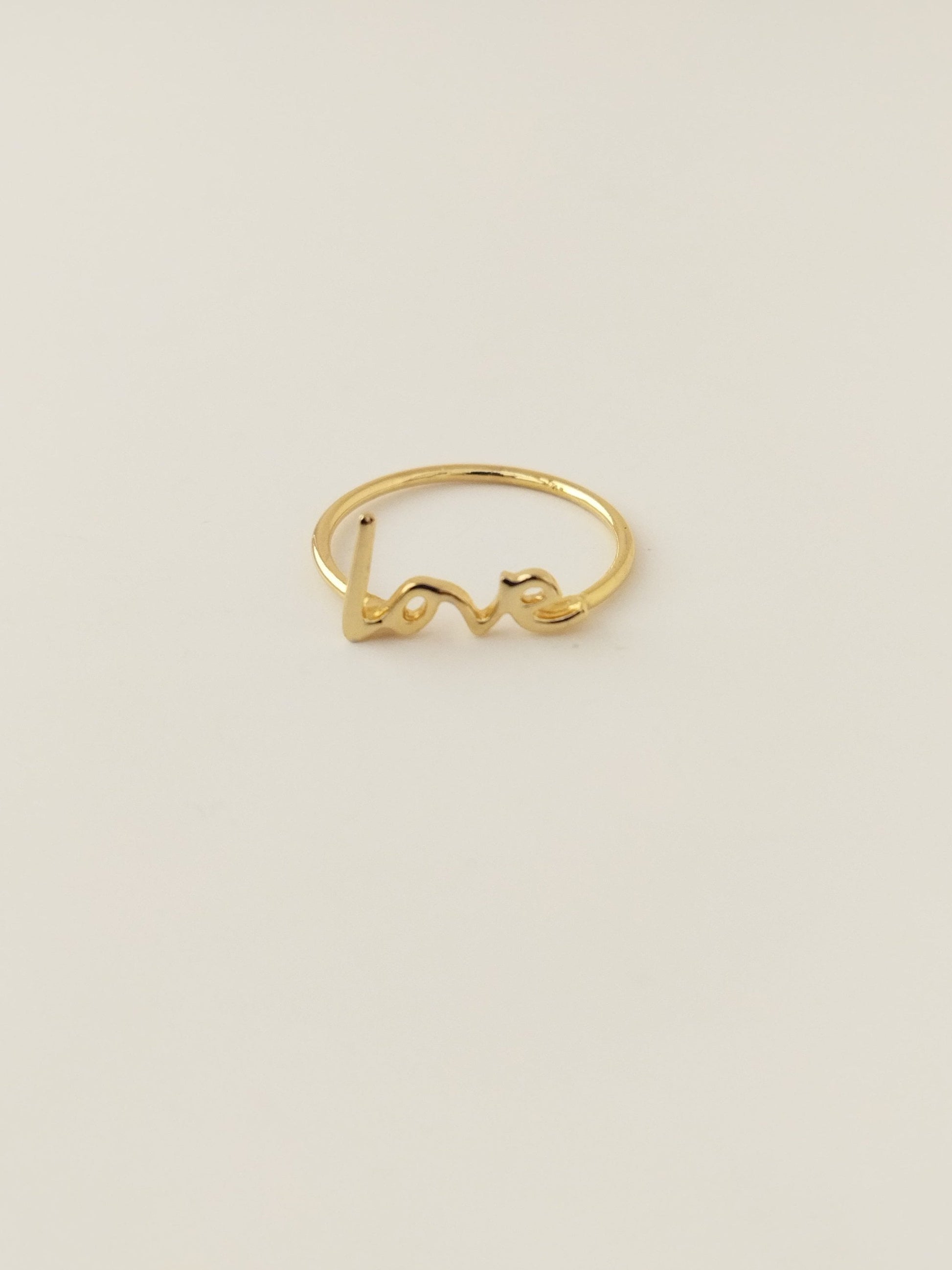 Love Çıtır Yüzük - Pirinç - Gold Renk Kadın Yüzüğü - Bronzzara