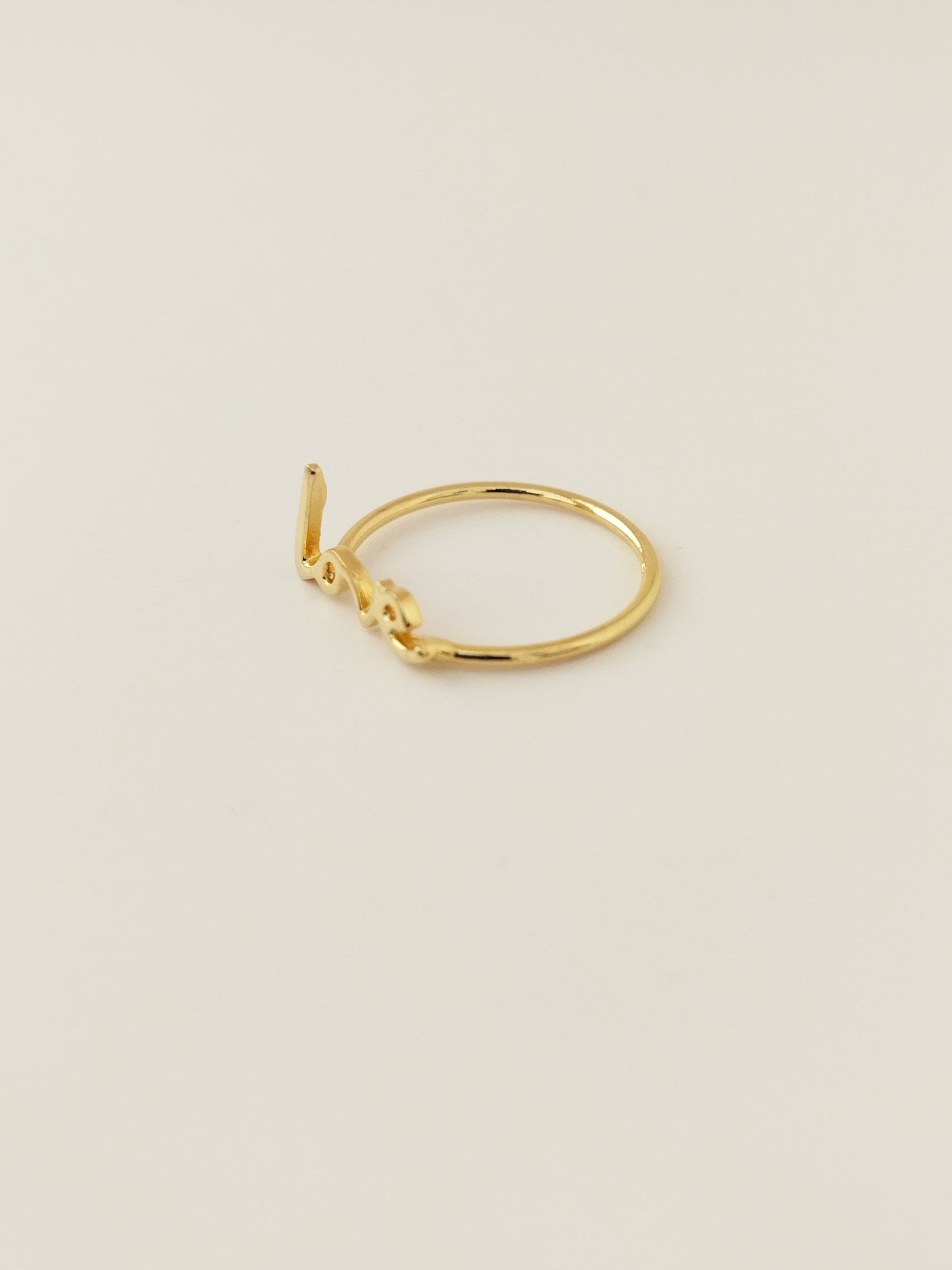 Love Çıtır Yüzük - Pirinç - Gold Renk Kadın Yüzüğü - Bronzzara