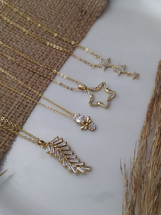 ÇELİK CHARM TAŞLI KOLYELER