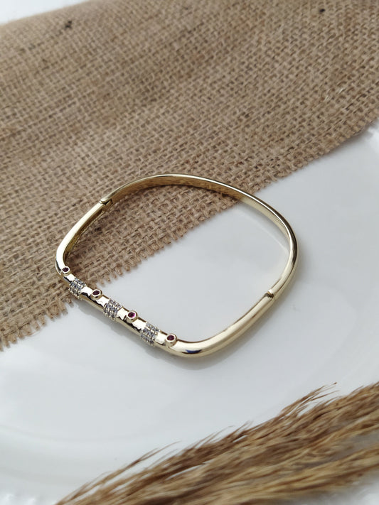 Premium Taşlı Çelik Bilezik - Paslanmaz Çelik - Gold Renk Kadın Bilezik - Bronzzara