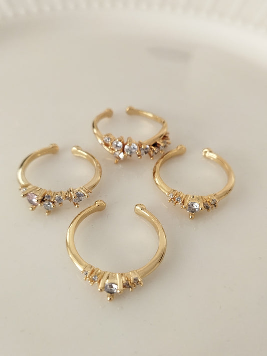 Cluster Taşlı Kadın Yüzük-Ayarlanabilir-Gold Renk