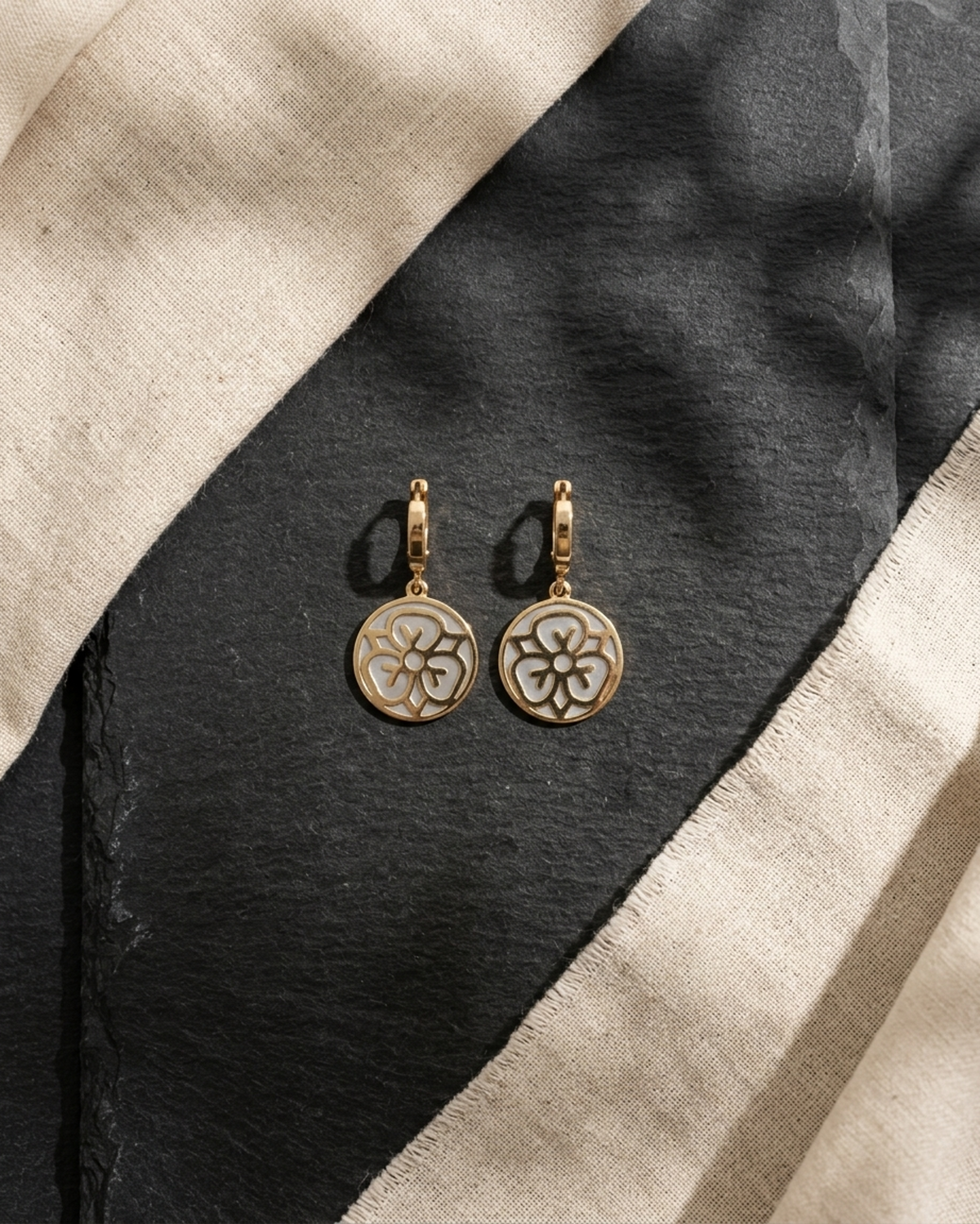Madame Perle – Rosace | Enameled Flower Earrings
