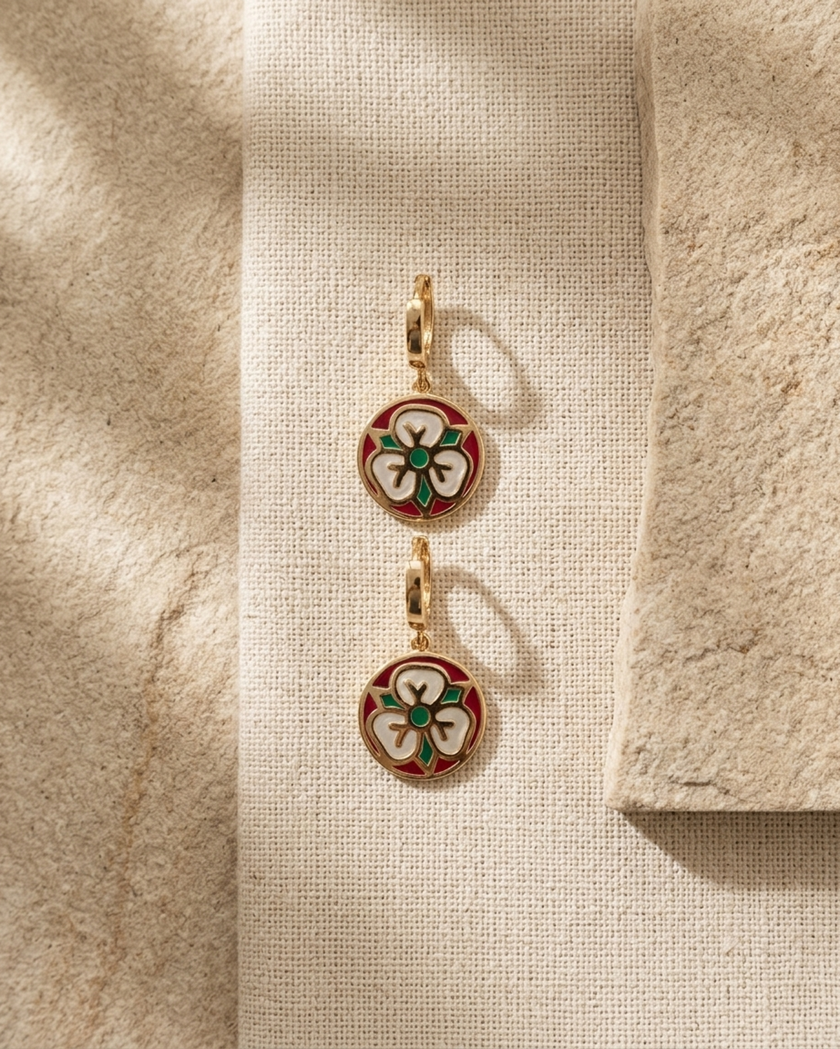 Madame Perle – Rosace | Enameled Flower Earrings
