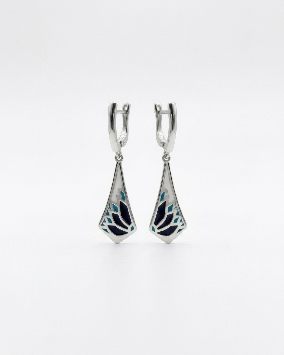 Madame Perle – Padma | Enamelled Lotus Earrings