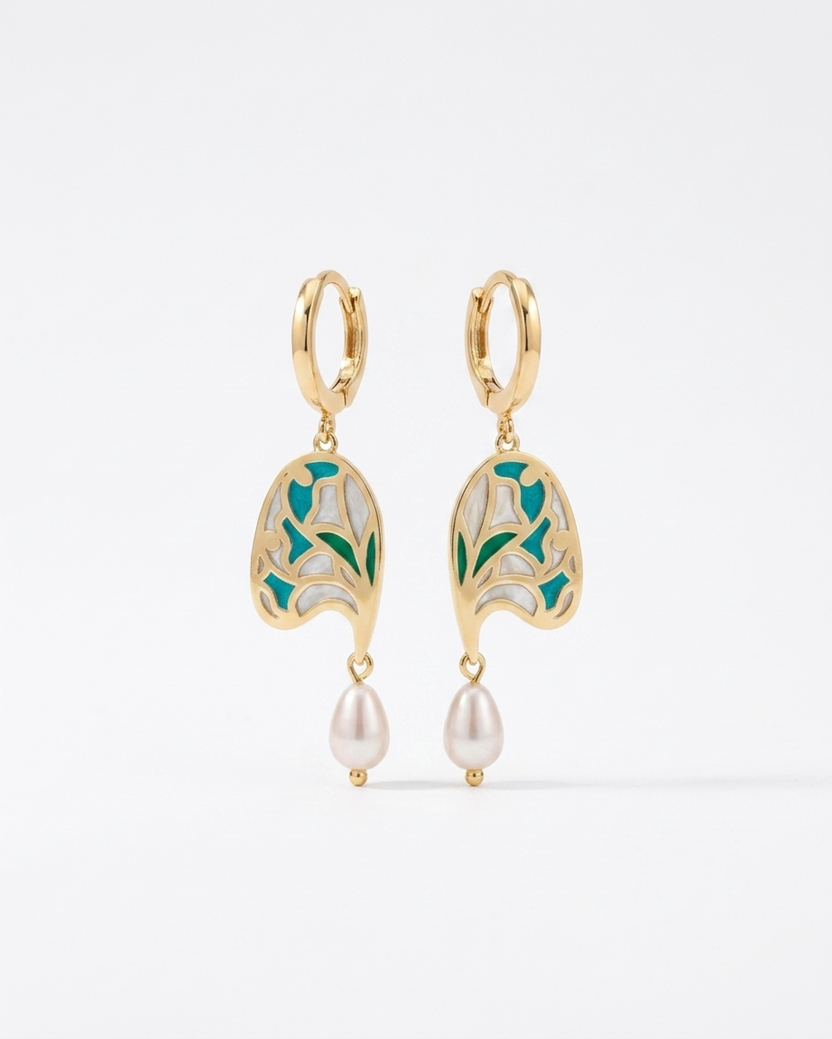 Madame Perle – Radiance | Enameled Pearl Earrings