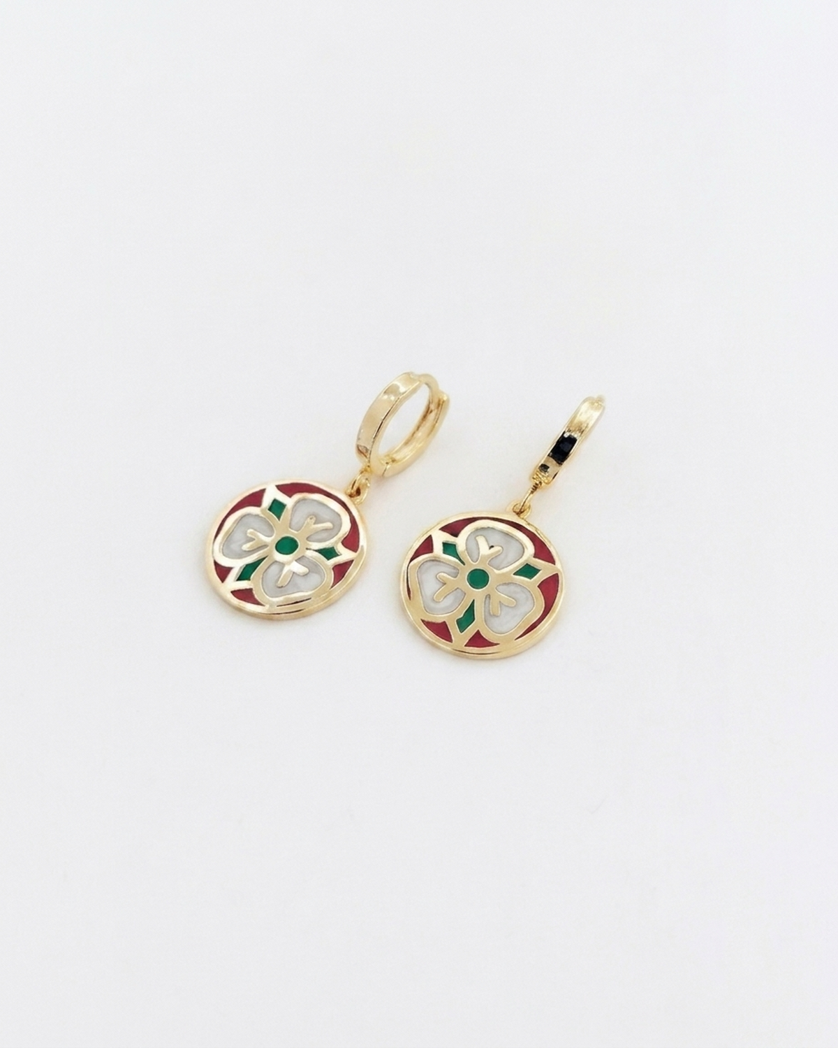 Madame Perle – Rosace | Enameled Flower Earrings